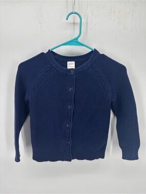 Hanna Anderson Girl’s Navy Blue Button Cotton Cardigan Long Sleeve Size 5